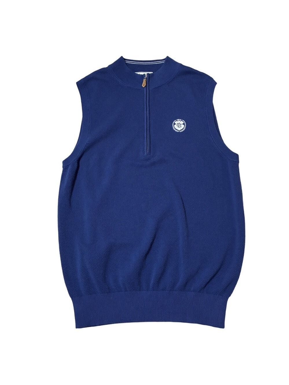 Vintage Donald Ross Golf Performance 1/4-Zip Vest Men’s S Blue Mock Neck